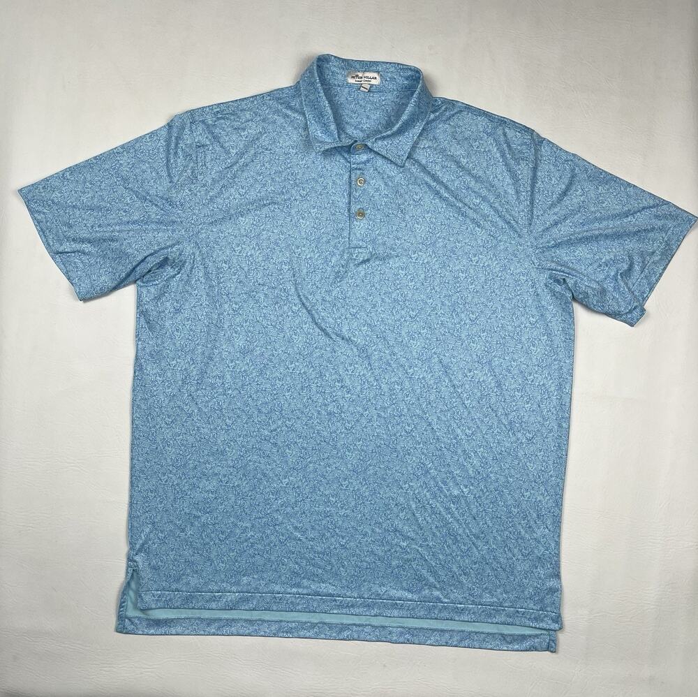 Peter Millar Summer Comfort Caddy Shack Polo Mens XL AOP Performance Golf